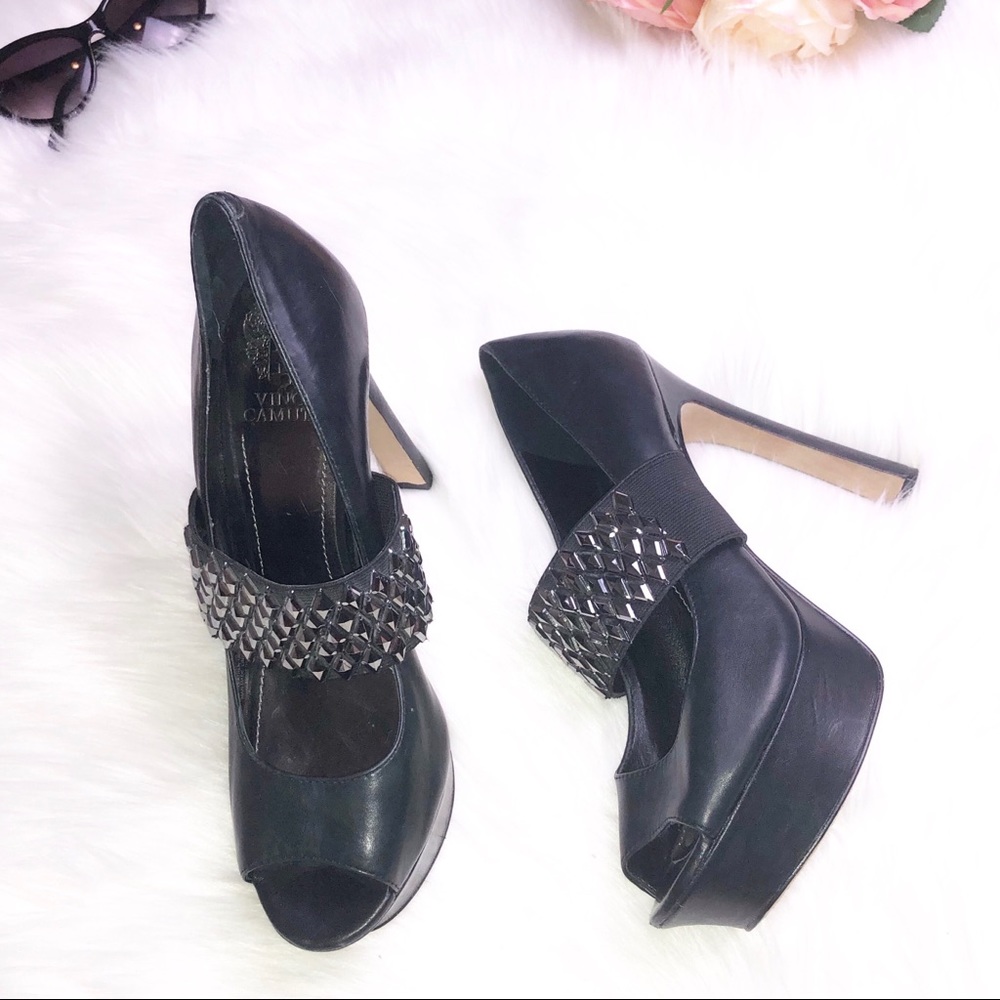 Vince Camuto Bejeweled Mary Jane Peep Toe Pumps